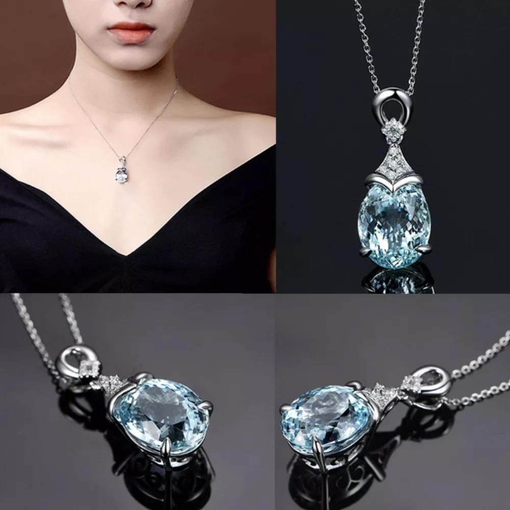 Natural Aquamarine Gemstone & Pendant Necklaces - Picture 6 of 6
